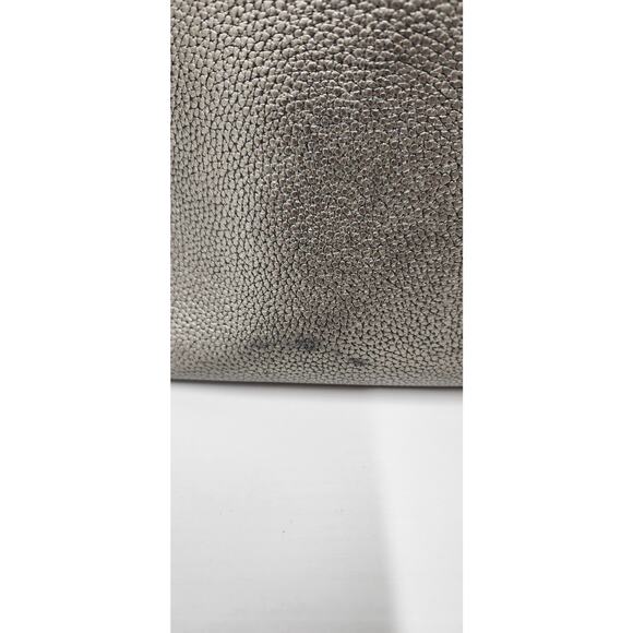Coach Market Large Gunmetal/Silver/Black Polished Pebble Leather Tote Bag Used - Picture 10 of 14
